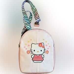 Hello Kitty Embroidered Mini Backpack Iridescent Hardware Hard-to-find Like New